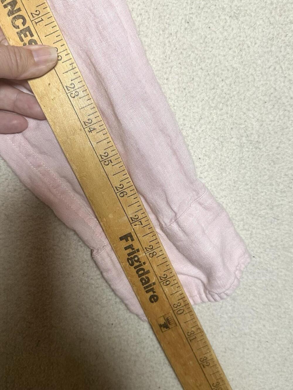 J.Crew Men’s Slim Fit 100% Linen Pastel Pink Long Sleeve Button Up Shirt Sz L - Picture 9 of 9